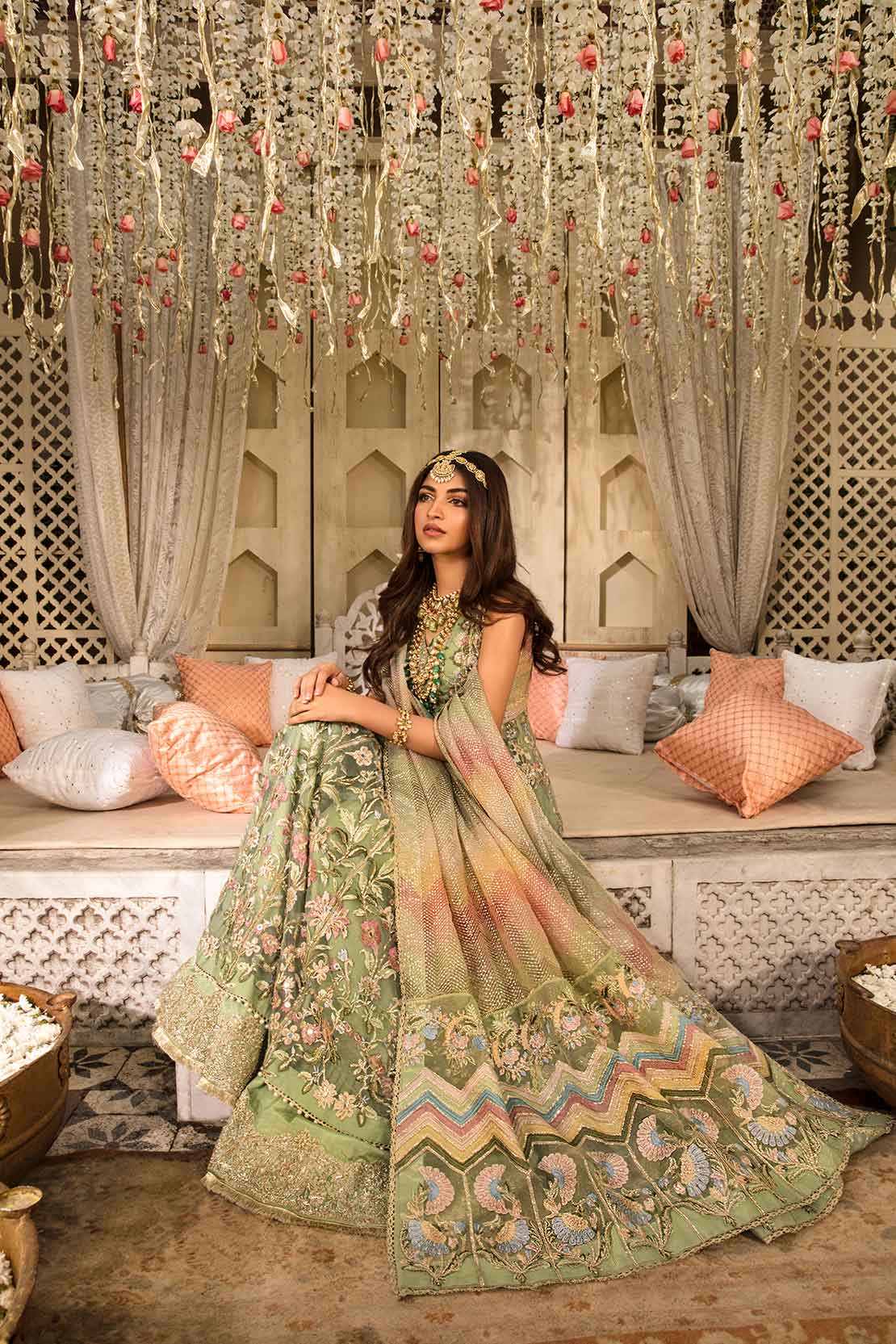 1B SHEESHAY HAZARON - MINT | Crimson X Saira Shakira Wedding Collection '22 | Unstitched Embroidered Velvet Suits