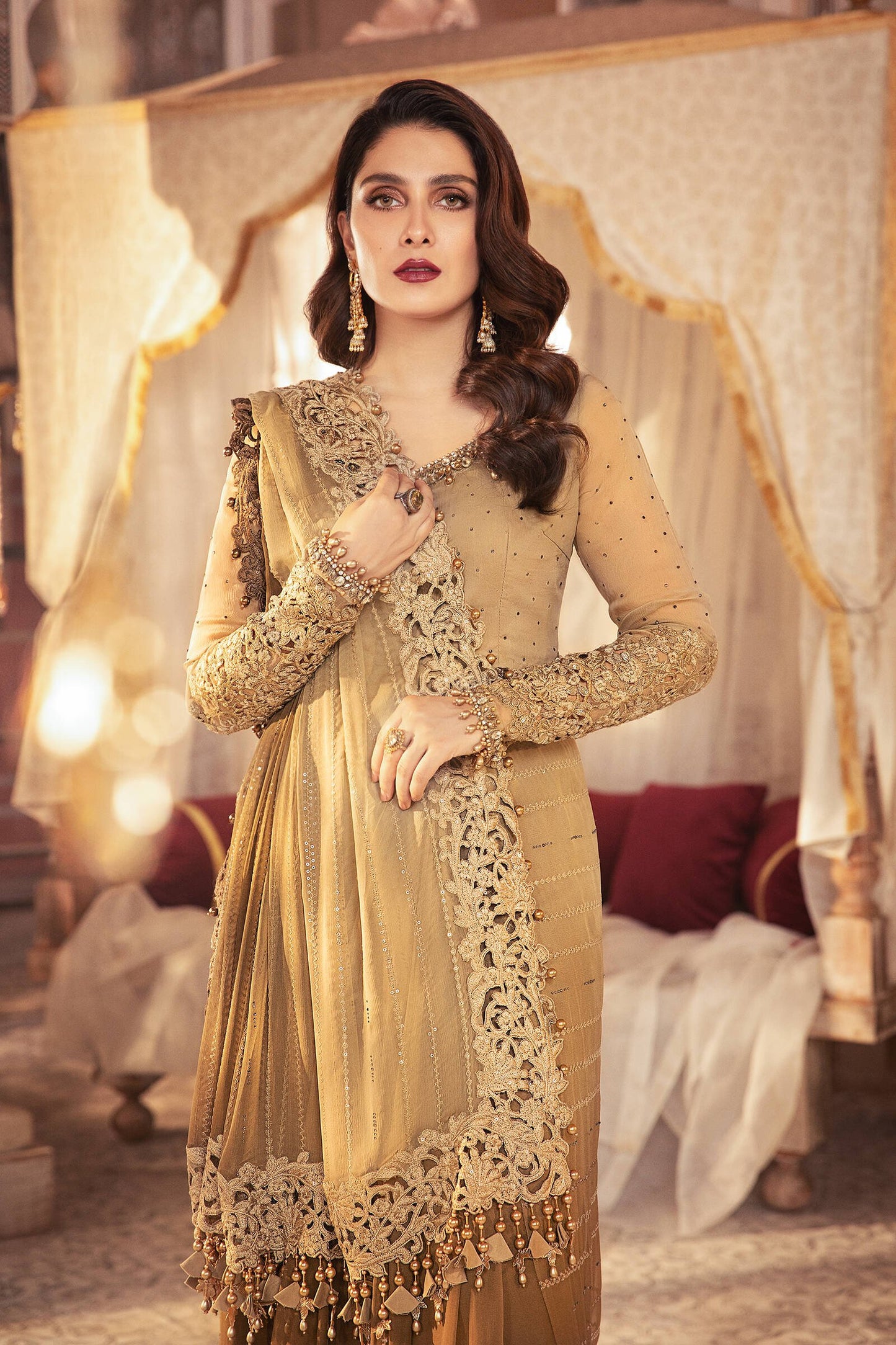 BD-2306 Chocolate Cappuccino | Maria B Mbroidered Winter Wedding Collection 2021 | Unstitched Embroidered Suits