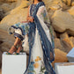 Summer Blooms - 6A - Cobalt | Crimson Serendipity Luxury Lawn Collection 2022