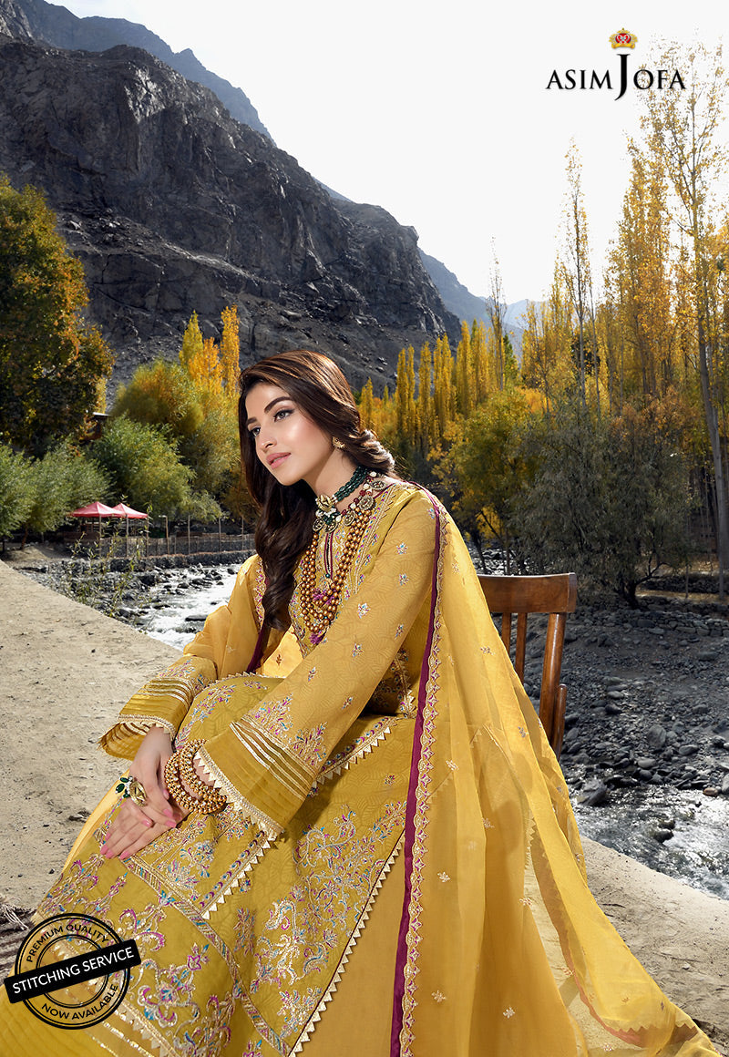AJSL-3 | Asim Jofa Shehr-e-Yaar Luxury Lawn Collection 2022 | Unstitched Embroidered Lawn Suits