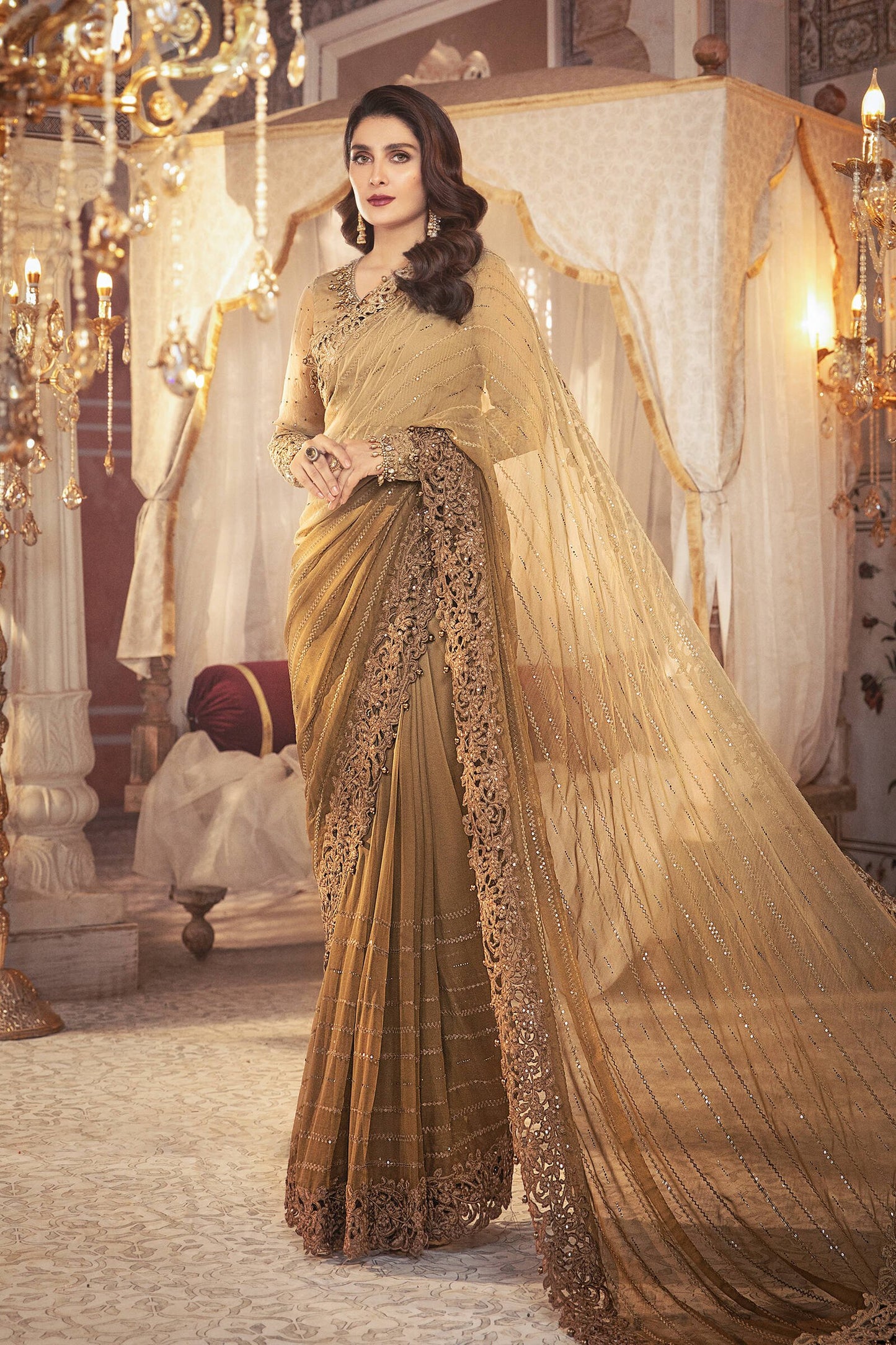 BD-2306 Chocolate Cappuccino | Maria B Mbroidered Winter Wedding Collection 2021 | Unstitched Embroidered Suits