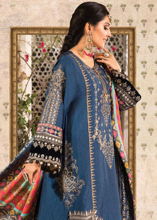 Midnight Blue (BD-2407) | Maria B Mbroidered Heritage Edition 2022 | Unstitched Embroidered Katan Suits