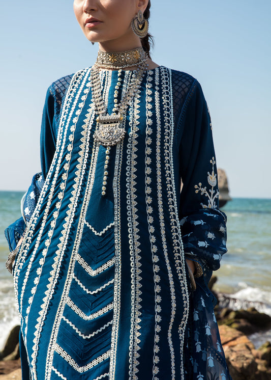 Marori Dreams Cobalt | Crimson Luxury Lawn Collection 2023 | Unstitched Embroidered Lawn Suits