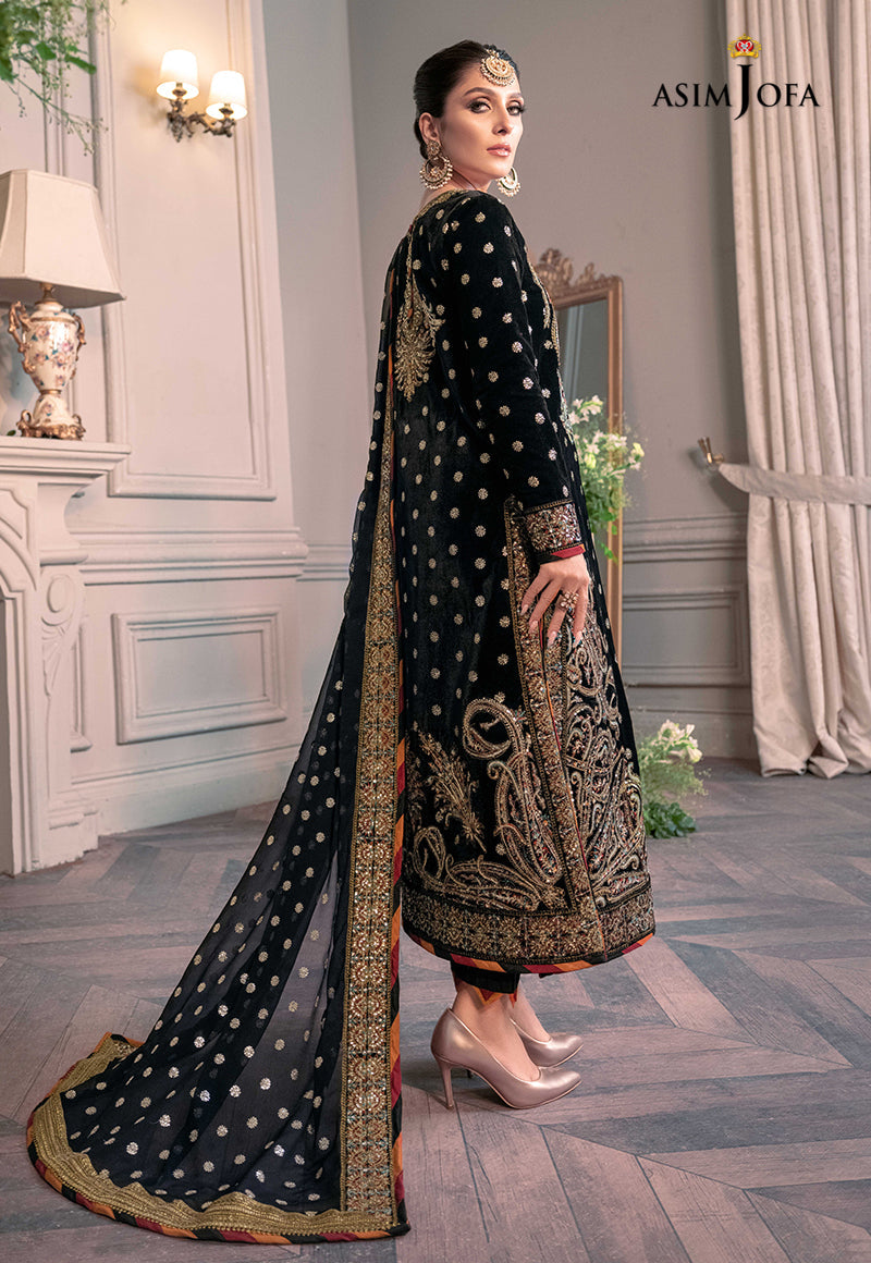 AJAM-02 | The Ayeza Edit by Asim Jofa Makhmal Royal Velvet Winter Collection 2022 | Unstitched Embroidered Velvet Suits