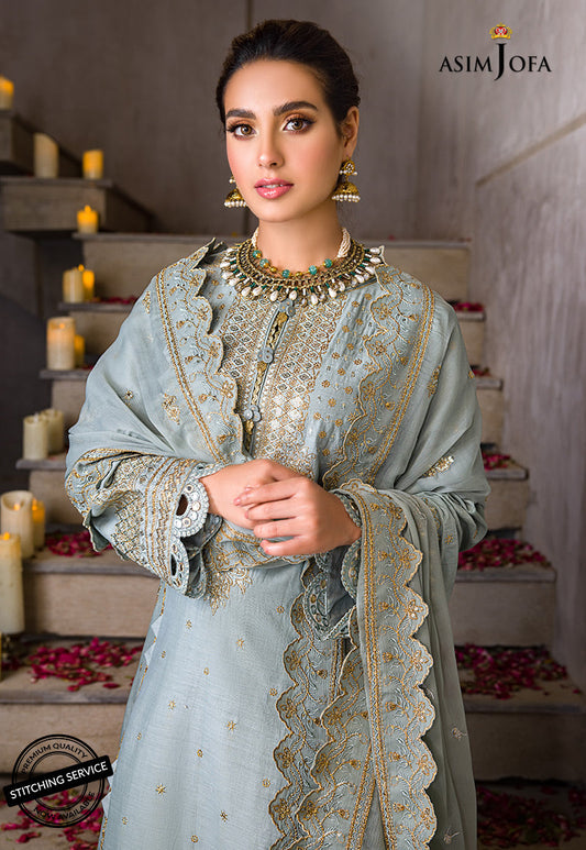 AJCK-03 | Asim Jofa Chikankari Eid Collection 2022 |  Unstitched Embroidered Lawn Suit