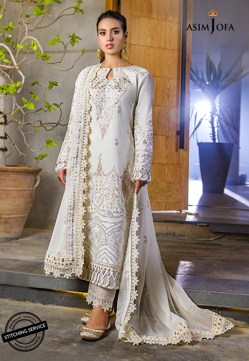AJCK-10 | Asim Jofa Chikankari Eid Collection 2022 |  Unstitched Embroidered Lawn Suit