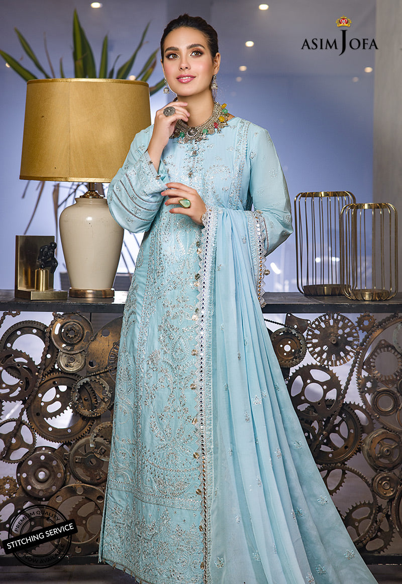 AJCK-11 | Asim Jofa Chikankari Eid Collection 2022 |  Unstitched Embroidered Lawn Suit