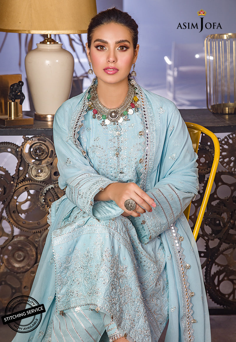 AJCK-11 | Asim Jofa Chikankari Eid Collection 2022 |  Unstitched Embroidered Lawn Suit