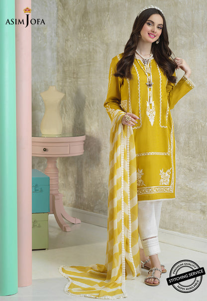 AJES-01 | Asim Jofa AJ Essentials Summer Collection 2022 | Embroidered Cotton Suits Unstitched 3 Piece