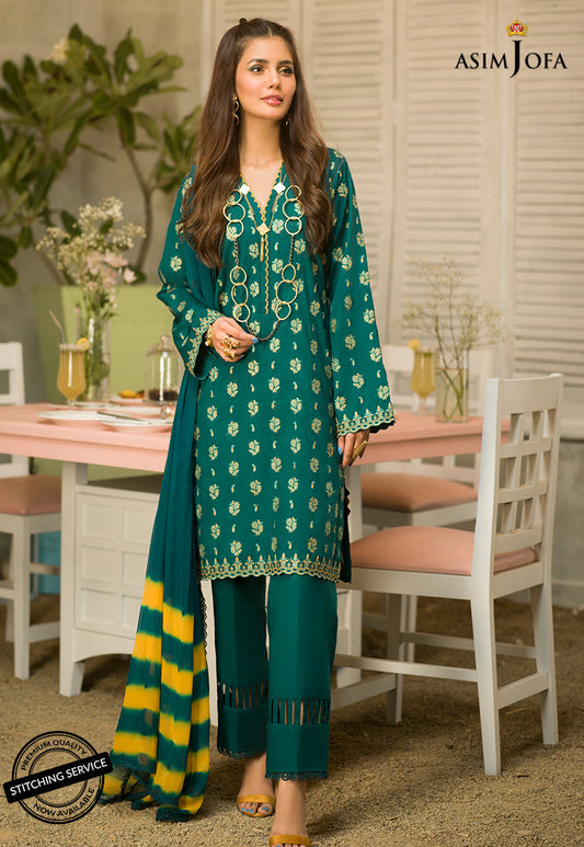 AJES-18 | Asim Jofa AJ Essentials Summer Collection 2022 | Embroidered Cotton Suits Unstitched 3 Piece