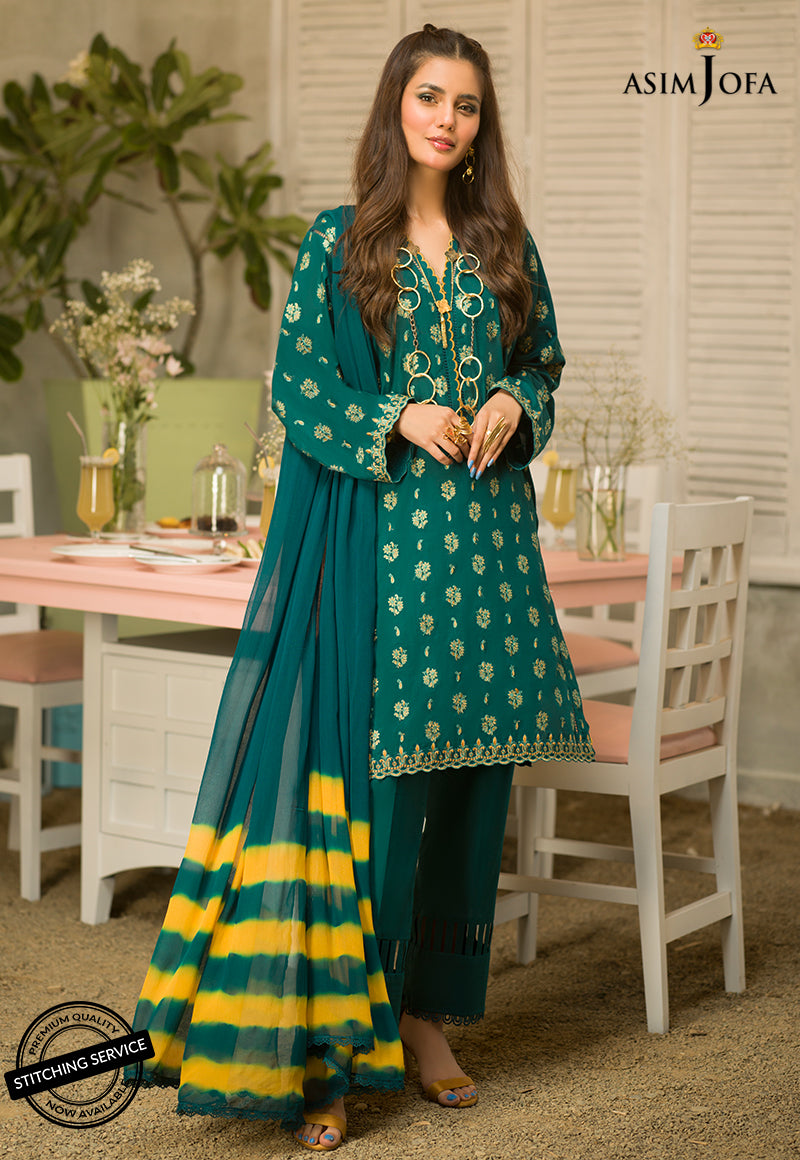 AJES-18 | Asim Jofa AJ Essentials Summer Collection 2022 | Embroidered Cotton Suits Unstitched 3 Piece