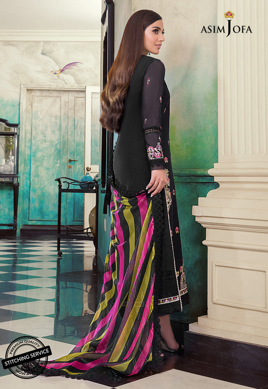 AJIM-11 Asim Jofa The Iqra & Minal Edit Winter Collection 2022 | Unstitched Embroidered Cotton Suits