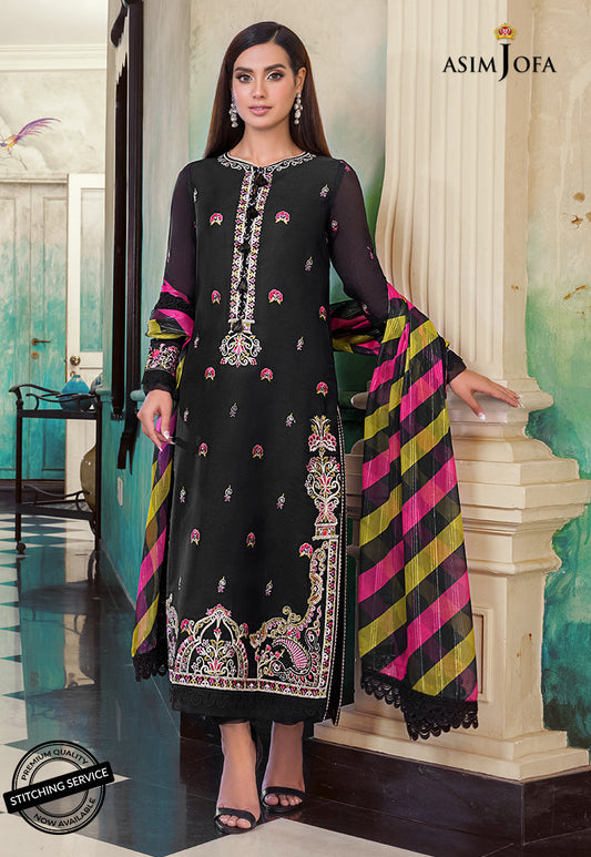 AJIM-11 Asim Jofa The Iqra & Minal Edit Winter Collection 2022 | Unstitched Embroidered Cotton Suits