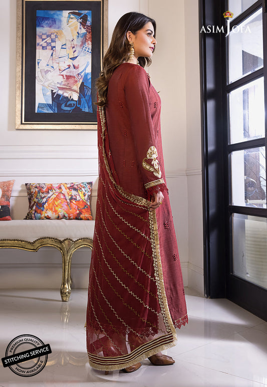 AJIM-12 Asim Jofa The Iqra & Minal Edit Winter Collection 2022 | Unstitched Embroidered Cotton Suits