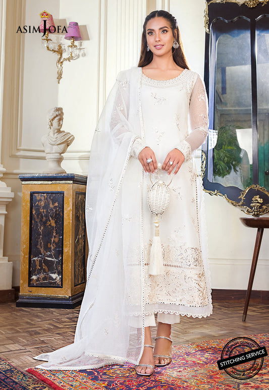 AJIM-13 Asim Jofa The Iqra & Minal Edit Winter Collection 2022 | Unstitched Embroidered Cotton Suits
