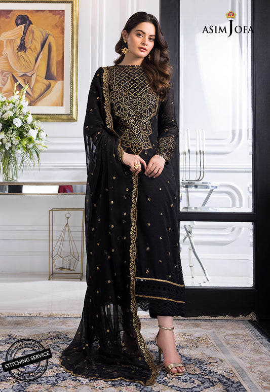 AJIM-14 Asim Jofa The Iqra & Minal Edit Winter Collection 2022 | Unstitched Embroidered Cotton Suits