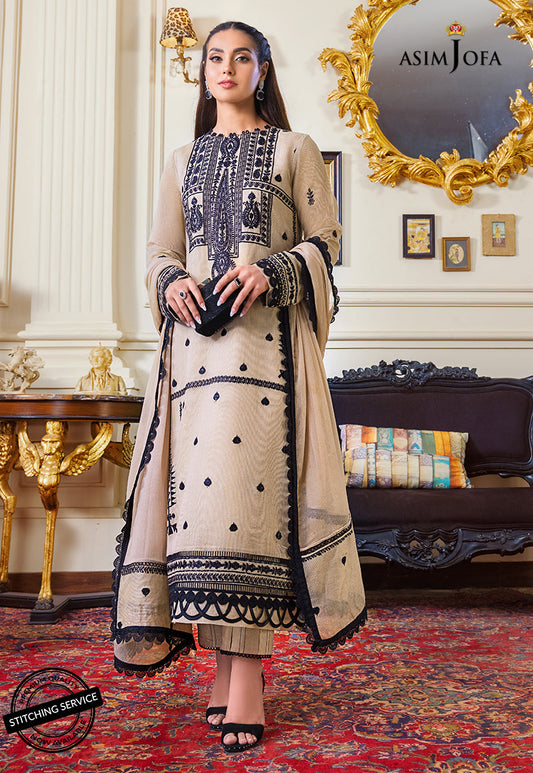 AJIM-17 Asim Jofa The Iqra & Minal Edit Winter Collection 2022 | Unstitched Embroidered Cotton Suits