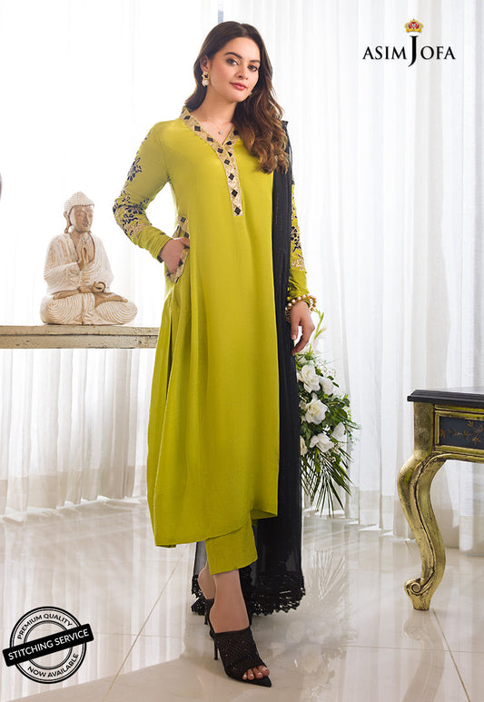 AJIM-18 Asim Jofa The Iqra & Minal Edit Winter Collection 2022 | Unstitched Embroidered Cotton Suits