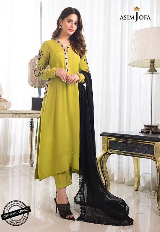 AJIM-18 Asim Jofa The Iqra & Minal Edit Winter Collection 2022 | Unstitched Embroidered Cotton Suits