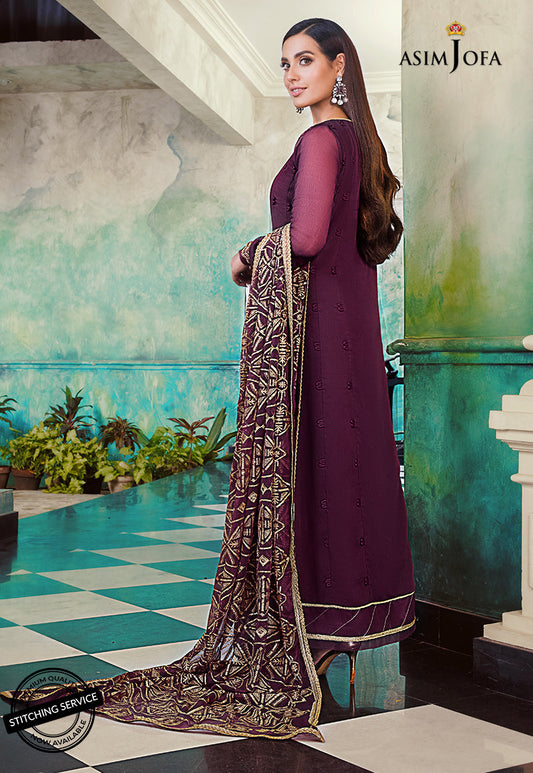 AJIM-19 | Asim Jofa The Iqra & Minal Edit Winter Collection 2022 | Unstitched Embroidered Cotton Suits