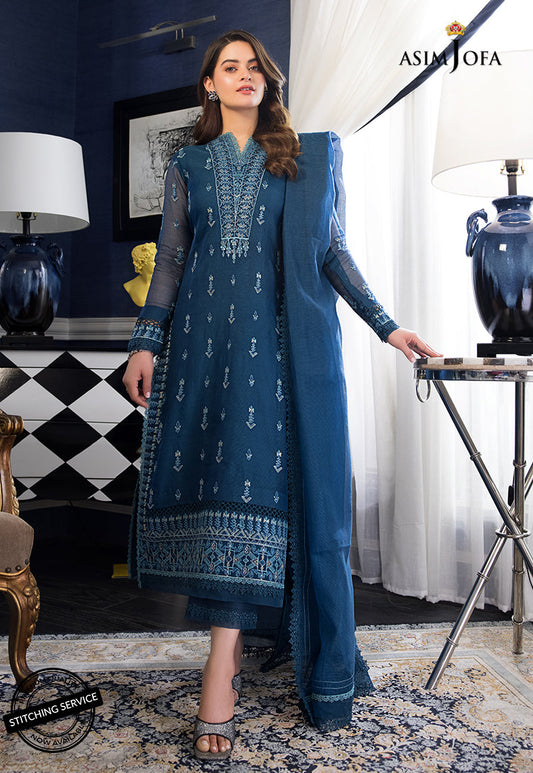 AJIM-20 Asim Jofa The Iqra & Minal Edit Winter Collection 2022 | Unstitched Embroidered Cotton Suits