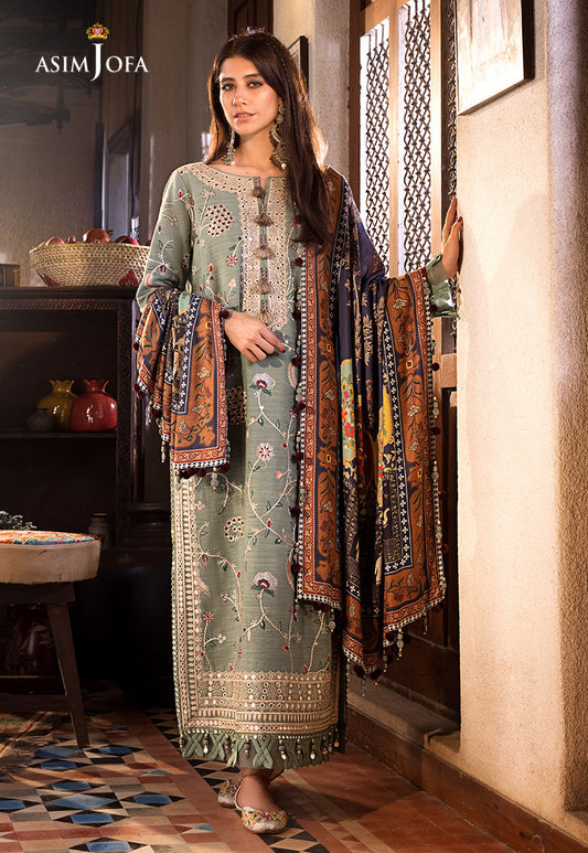 AJK-03 |  Asim Jofa The Syra Edit Kashmiri Embroidered Collection 2022 | Unstitched Embroidered Winter Suits