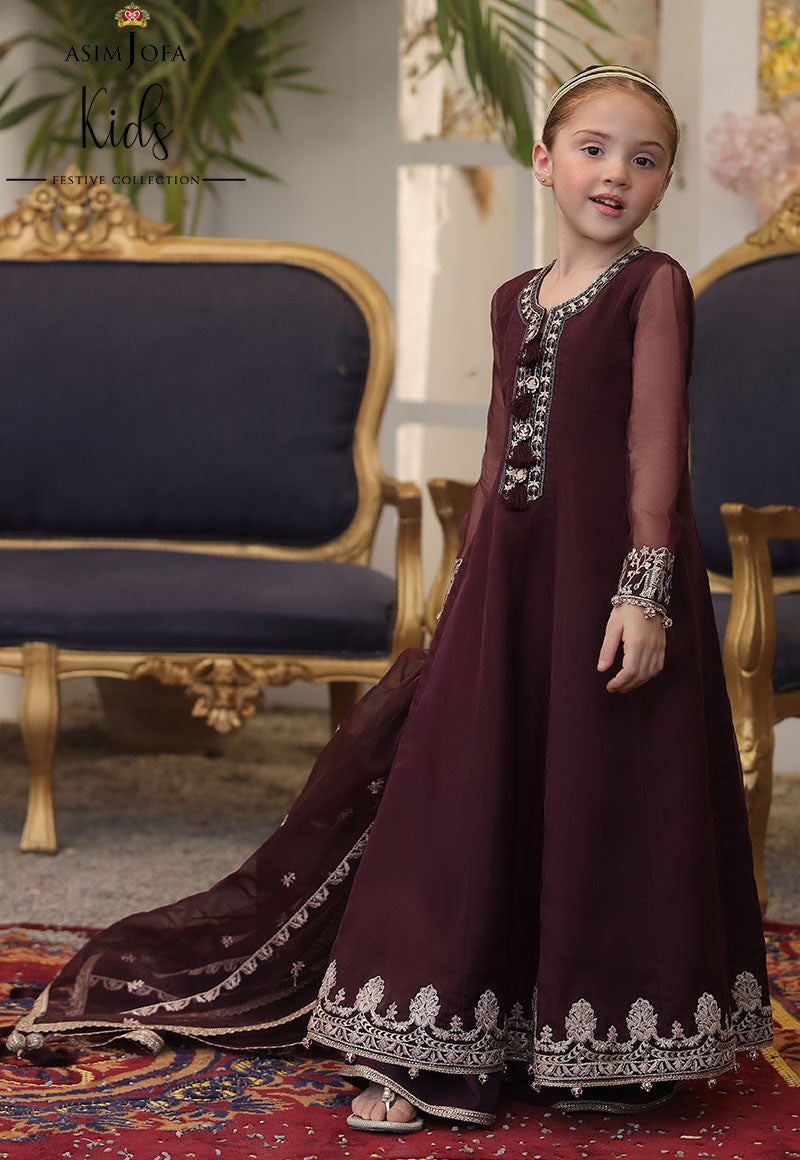 AJKF-01  | Asim Jofa Kids Festive Collection 2022 | Stitched RTW Organza Suit