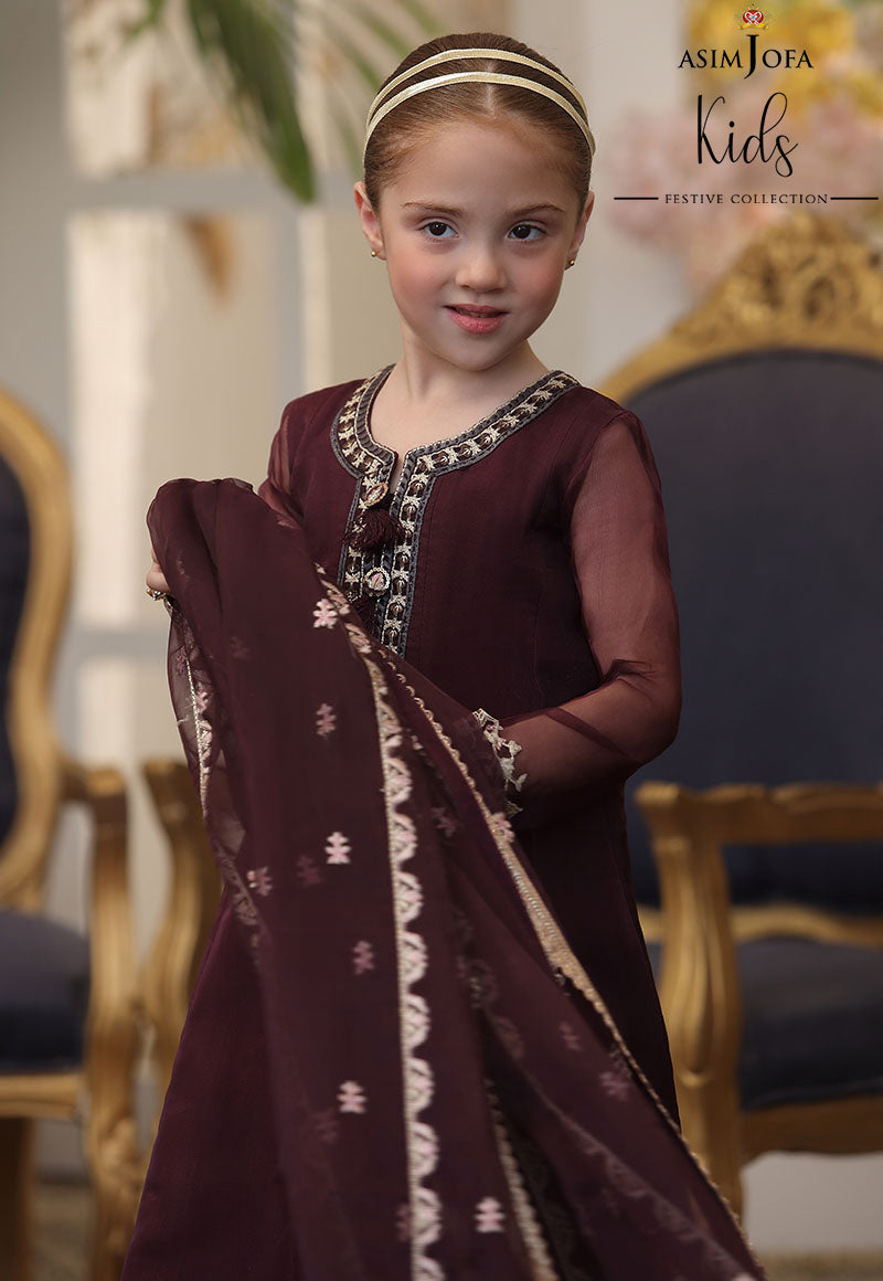 AJKF-01  | Asim Jofa Kids Festive Collection 2022 | Stitched RTW Organza Suit