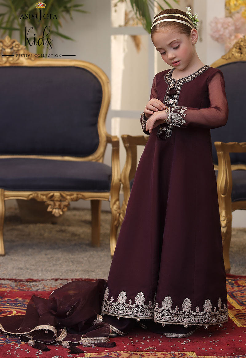 AJKF-01  | Asim Jofa Kids Festive Collection 2022 | Stitched RTW Organza Suit