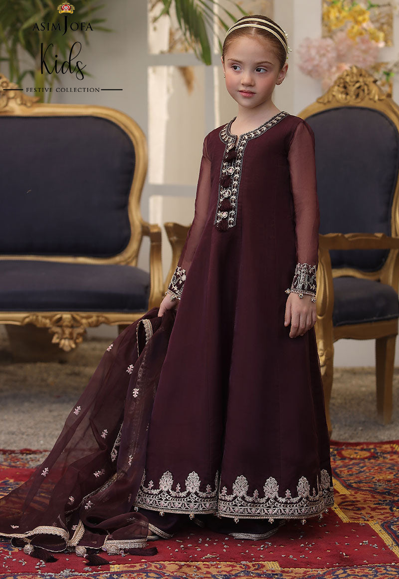 AJKF-01  | Asim Jofa Kids Festive Collection 2022 | Stitched RTW Organza Suit