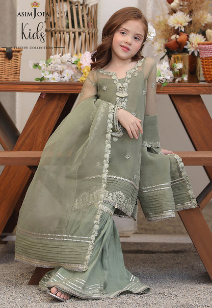 AJKF-08   | Asim Jofa Kids Festive Collection 2022 | Stitched RTW Organza Suit