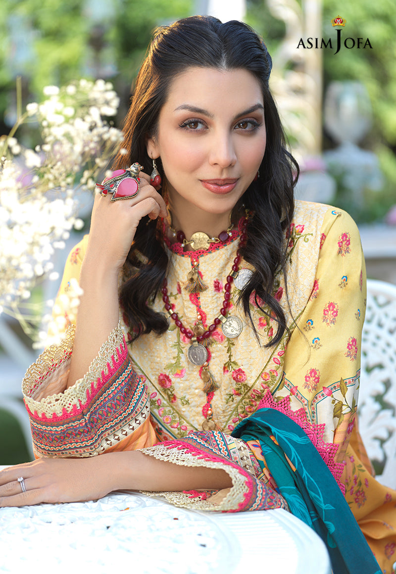 AJPR-02 | Asim Jofa Prints Rania Collection 2022 | Unstitched Embroidered Lawn Suits