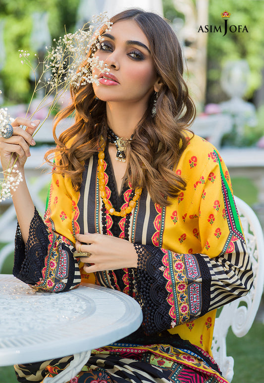 AJPR-03 | Asim Jofa Prints Rania Collection 2022 | Unstitched Embroidered Lawn Suits