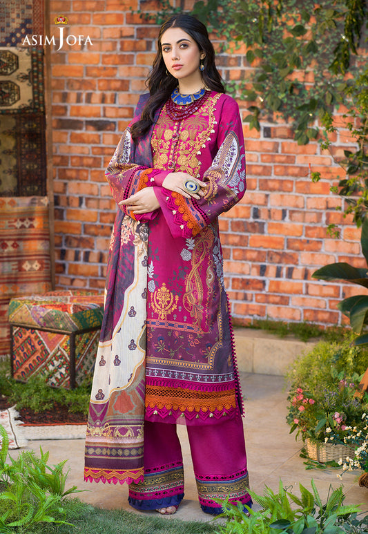 AJPR-04 | Asim Jofa Prints Rania Collection 2022 | Unstitched Embroidered Lawn Suits