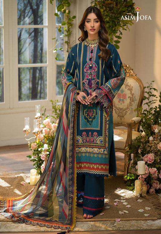 AJPR-09 | Asim Jofa Prints Rania Collection 2022 | Unstitched Embroidered Lawn Suits