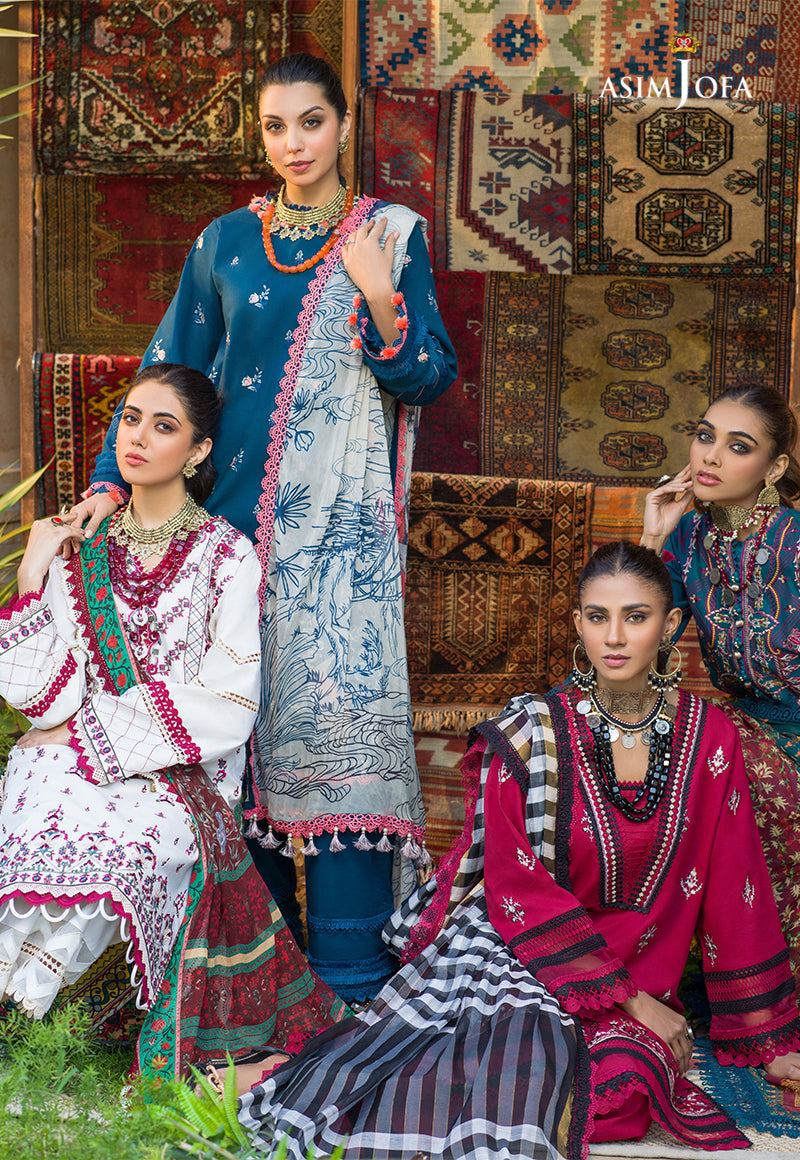 AJPR-15 | Asim Jofa Prints Rania Collection 2022 | Unstitched Embroidered Lawn Suits