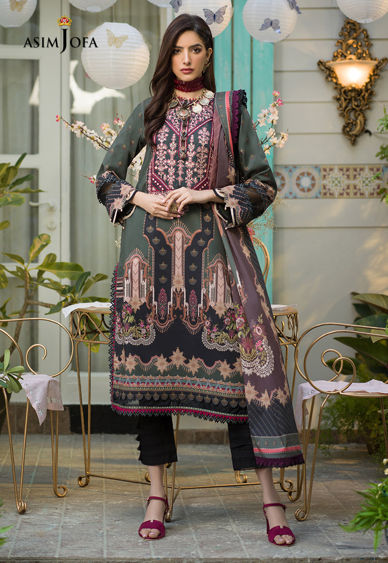 AJPR-19 | Asim Jofa Prints Rania Collection 2022 | Unstitched Embroidered Lawn Suits