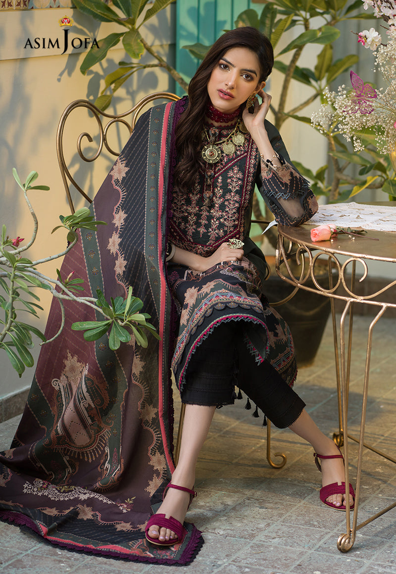 AJPR-19 | Asim Jofa Prints Rania Collection 2022 | Unstitched Embroidered Lawn Suits
