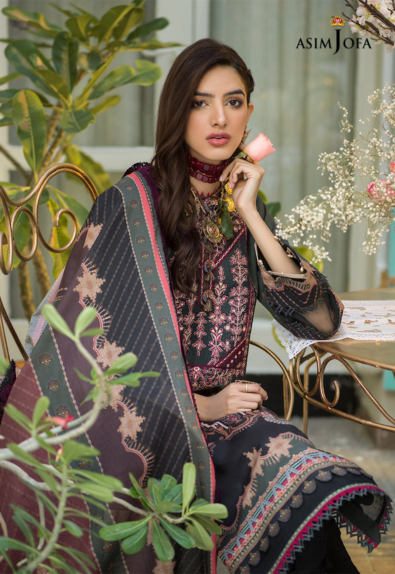 AJPR-19 | Asim Jofa Prints Rania Collection 2022 | Unstitched Embroidered Lawn Suits