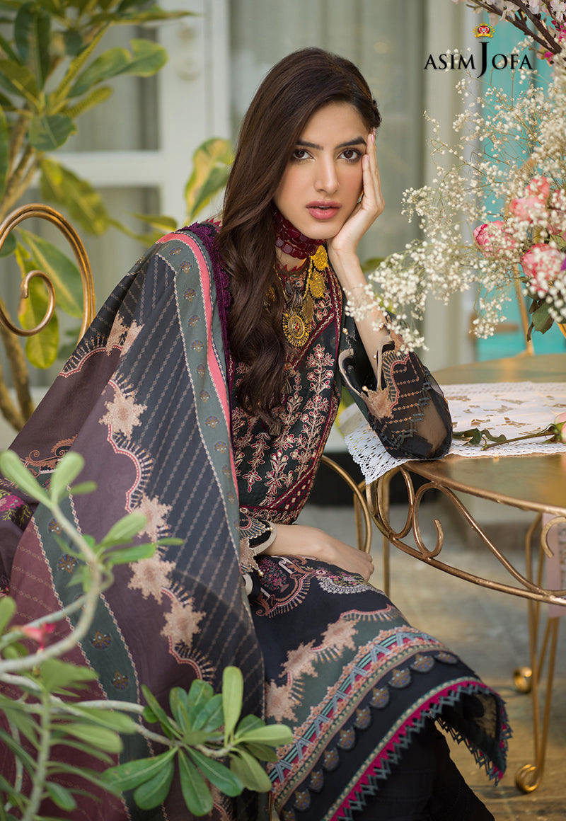 AJPR-19 | Asim Jofa Prints Rania Collection 2022 | Unstitched Embroidered Lawn Suits