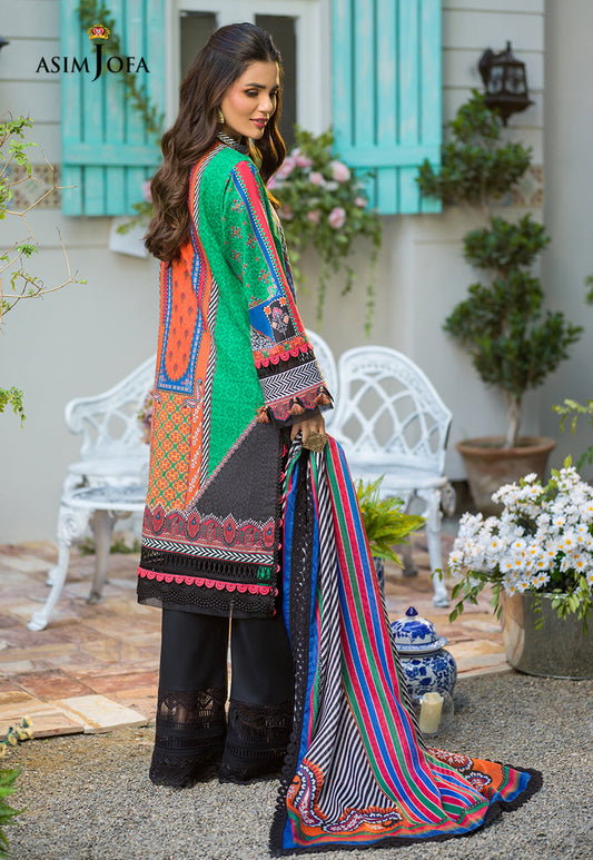 AJPR-21 | Asim Jofa Prints Rania Collection 2022 | Unstitched Embroidered Lawn Suits