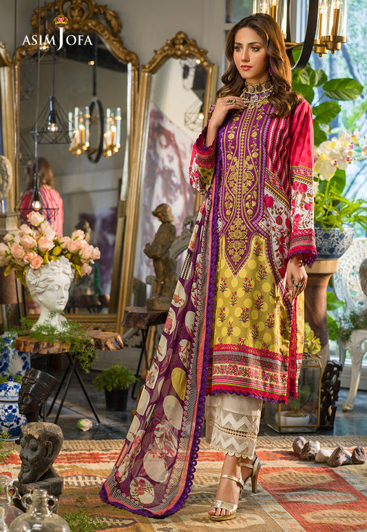 AJPR-23 | Asim Jofa Prints Rania Collection 2022 | Unstitched Embroidered Lawn Suits
