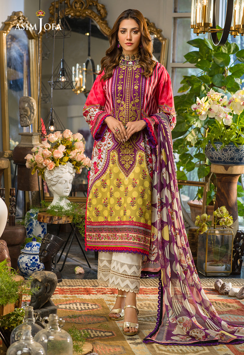 AJPR-23 | Asim Jofa Prints Rania Collection 2022 | Unstitched Embroidered Lawn Suits