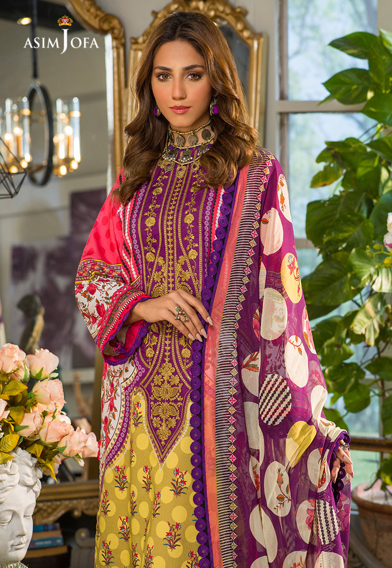 AJPR-23 | Asim Jofa Prints Rania Collection 2022 | Unstitched Embroidered Lawn Suits