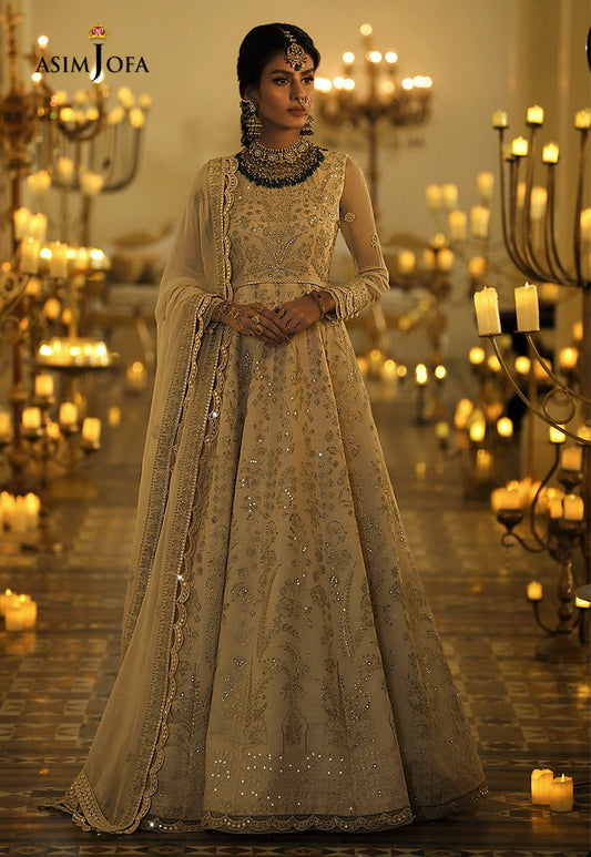 AJST-01 | Asim Jofa Sadqay Tumharay Eid Collection 2022 | Unstitched Embroidered Chiffon Suits