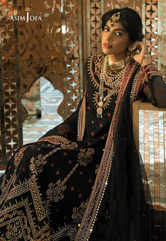 AJST-16 | Asim Jofa Sadqay Tumharay Eid Collection 2022 | Unstitched Embroidered Chiffon Suits