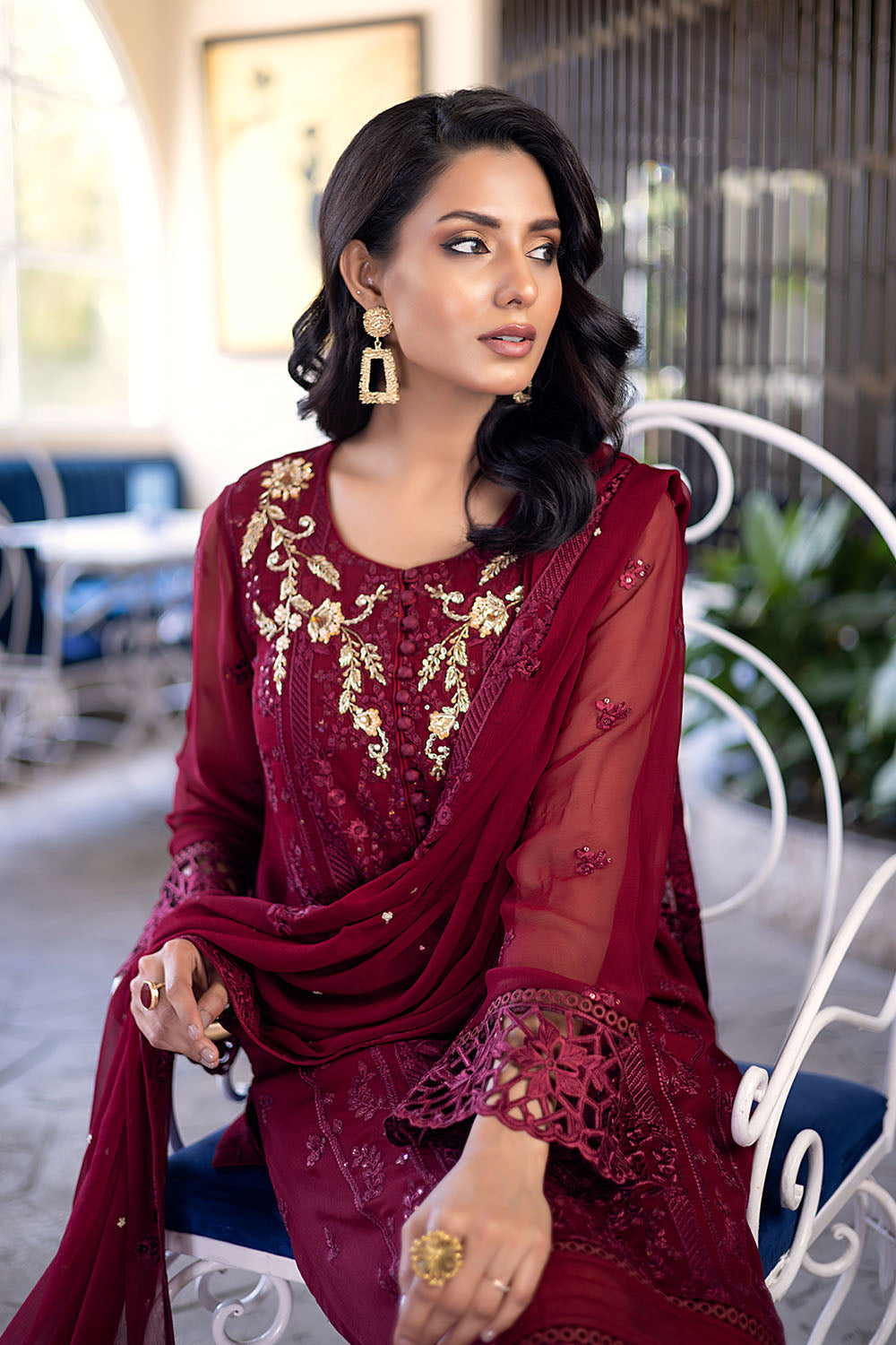 Antique Rouge  |  Azure Ensembles Chiffon 3PCS 2023