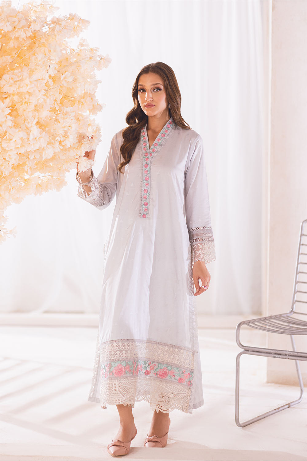 Aqua Snow |  Azure Ensembles Chiffon 3PCS 2023