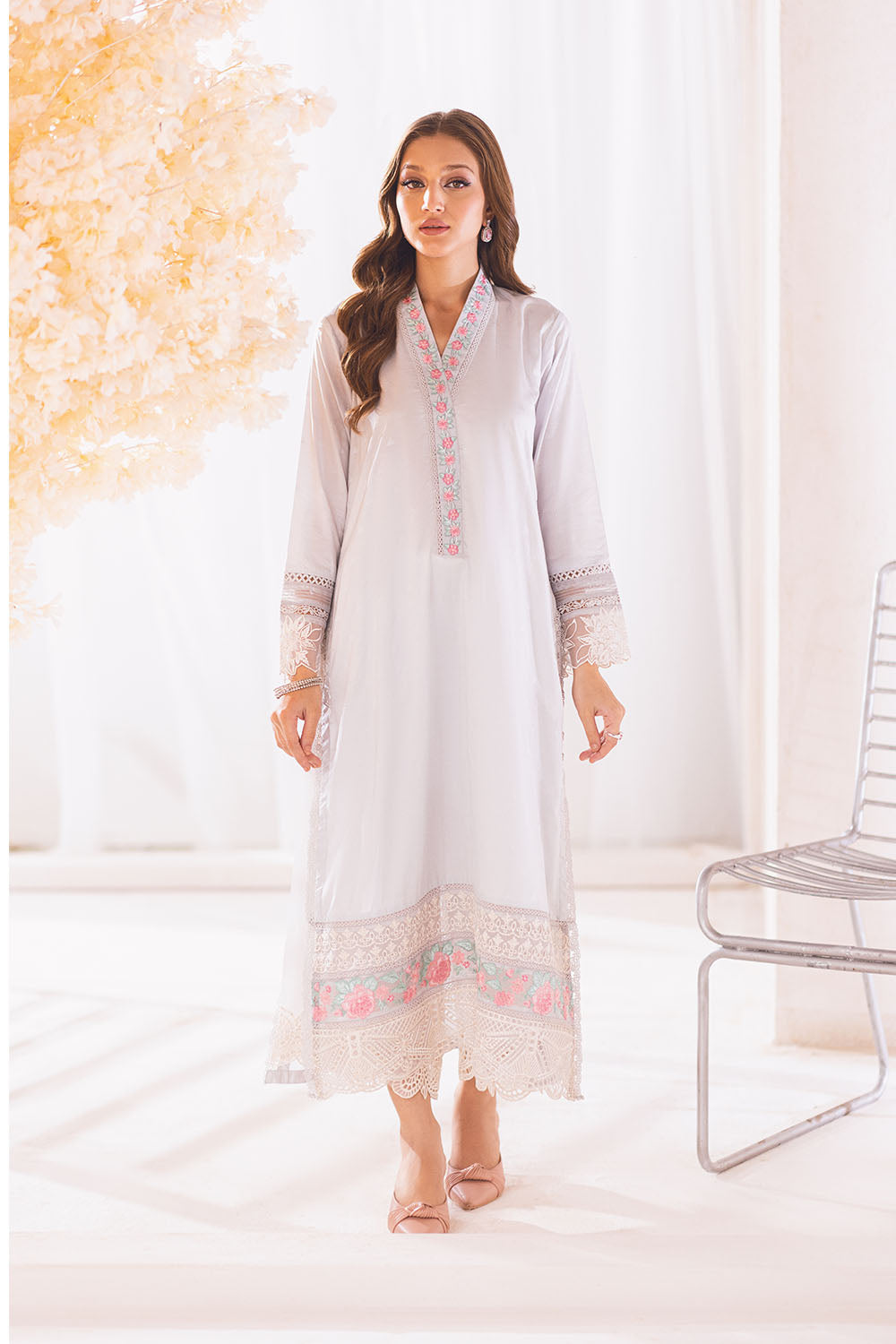 Aqua Snow |  Azure Ensembles Chiffon 3PCS 2023
