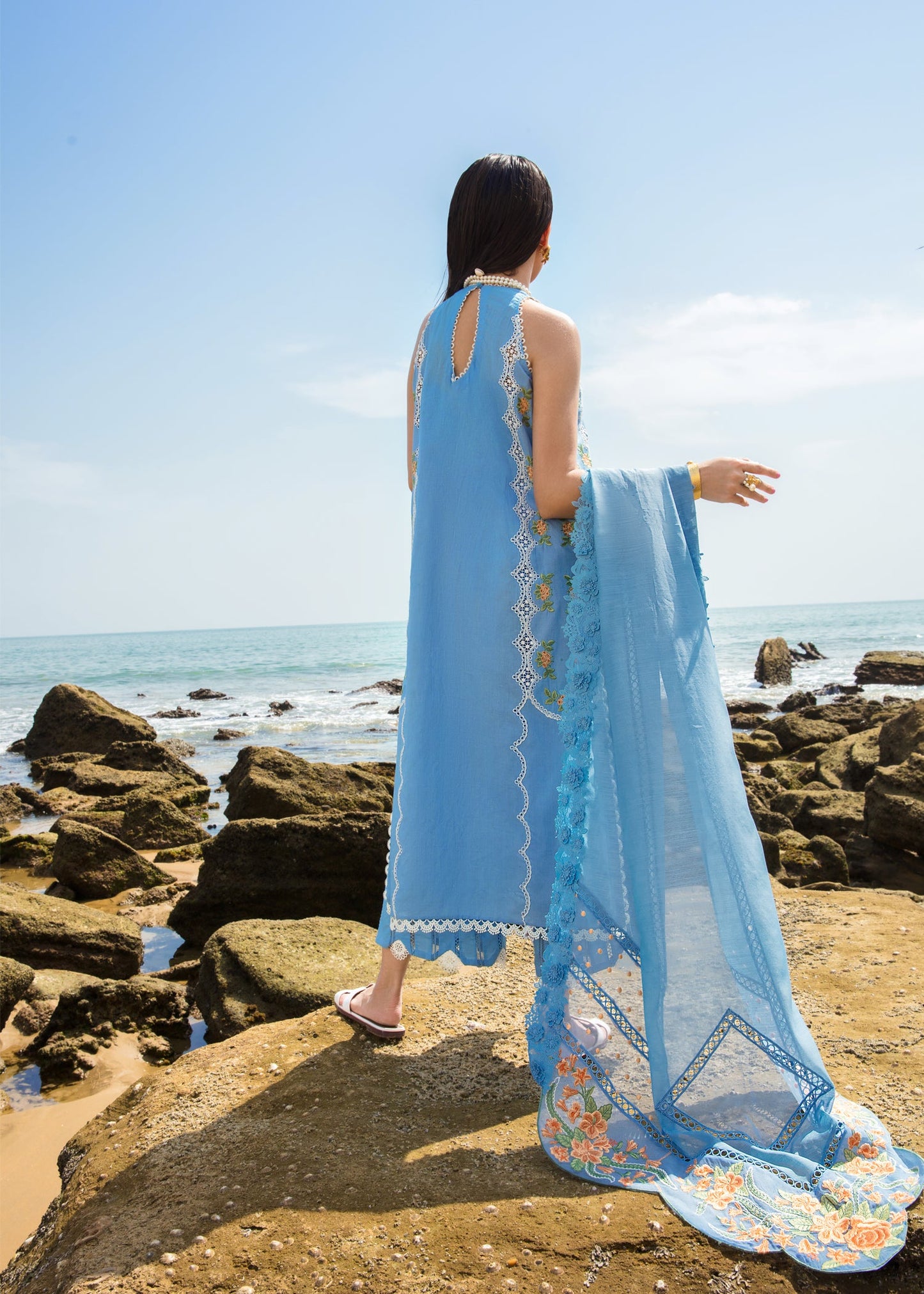 Spring Blooms Periwinkle | Crimson Luxury Lawn Collection 2023 | Unstitched Embroidered Lawn Suits
